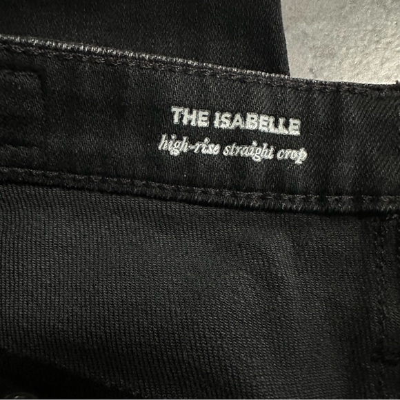 AG Adriano Goldschmied The High Rise Straight Crop Black Jeans, Raw hem size 26 - Picture 7 of 9